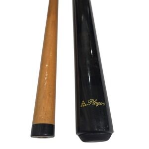 Vtg Players Pool Cue XXII Black Gold Marble Maple Wood Billiard Stick 48in 16oz